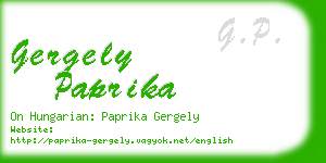 gergely paprika business card